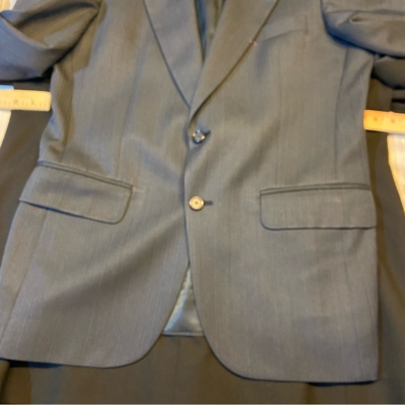 VTG Burberrys Mens Two Button Sport Jacket Navy Blue 100% Pure Wool Classic USA - Picture 13 of 15